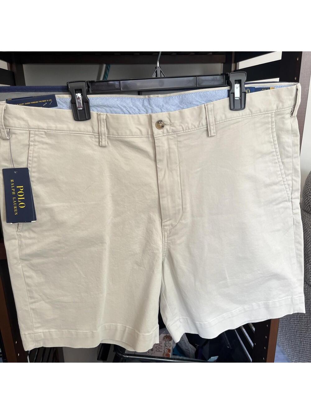 NEW! Polo Ralph Lauren Stretch Classic Fit Men's Shorts Waist 38 $89 MSRP Stone